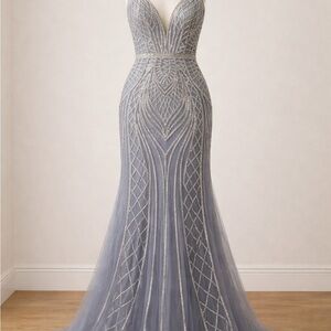 Sophisticated Silver Evening Dress